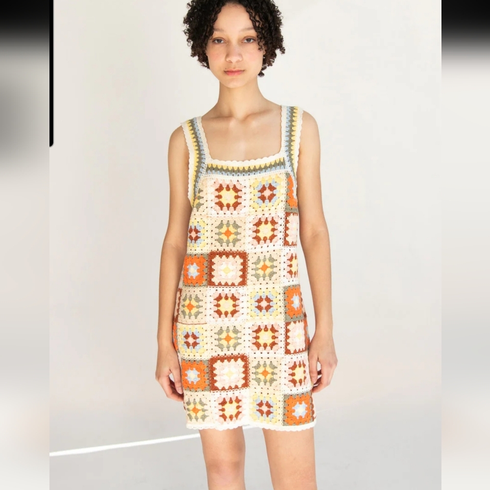 NWT New In Grandmacore Boho Festival Crochet Dress